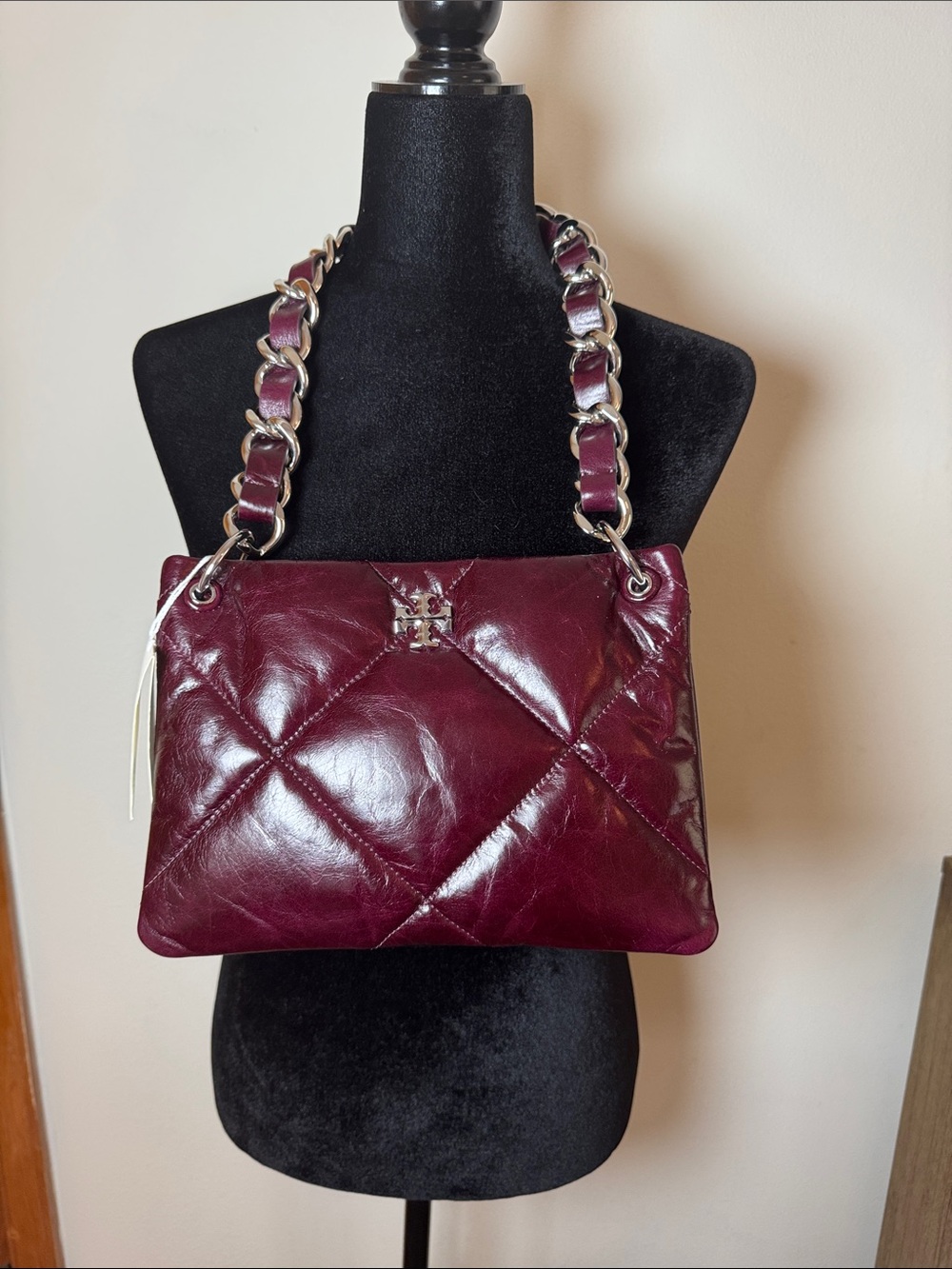 Tory Burch Quilted Shoulder Bag - Burgundy
